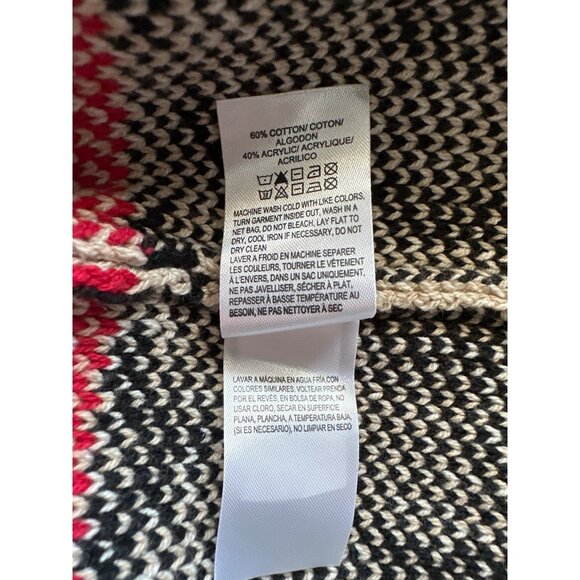 NWT Lucky Brand Tan Red Horseshoe Western Cardigan Sweater Open Front Size XL - Picture 10 of 10